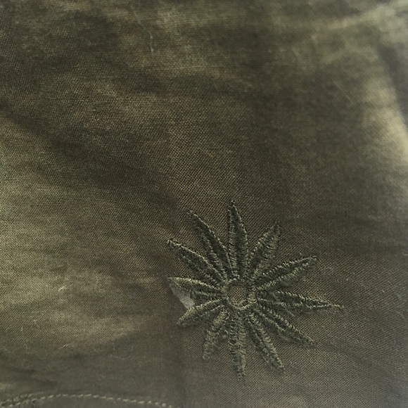 Madewell Olive Embroidered Bubble Sleeve Blouse S - Picture 9 of 10